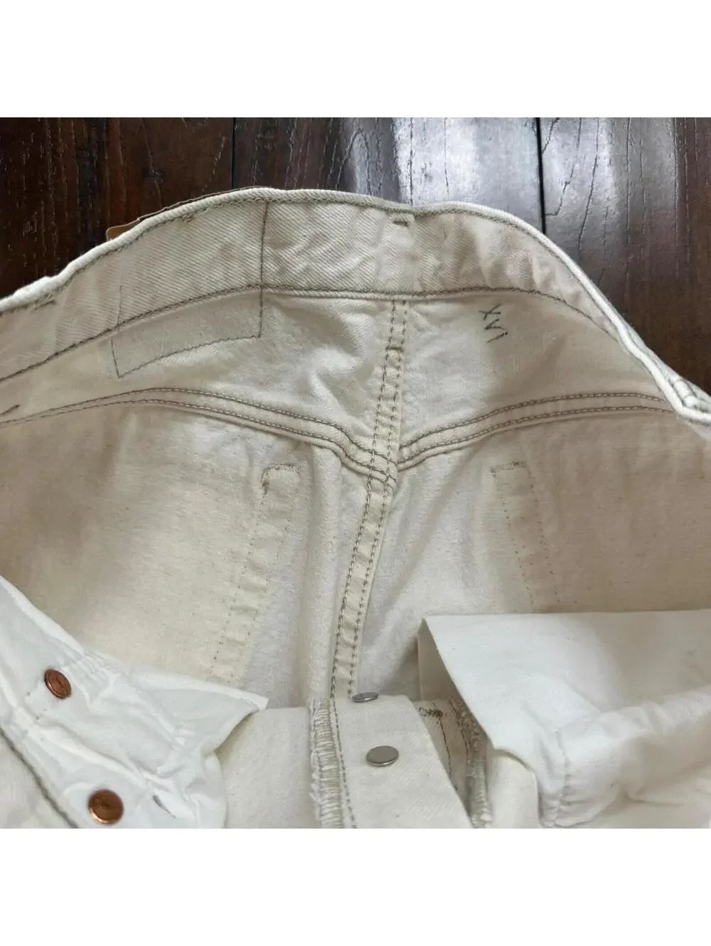 VTG 90s Levis 501 Button Fly 36x32 USA Tag Jeans Straight White XX Act 32x31